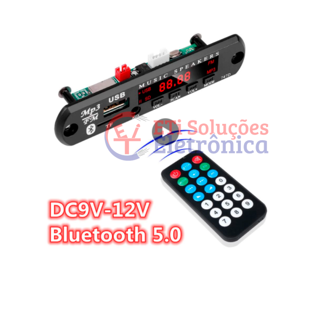 Módulo bluetooth Rádio de usb FM